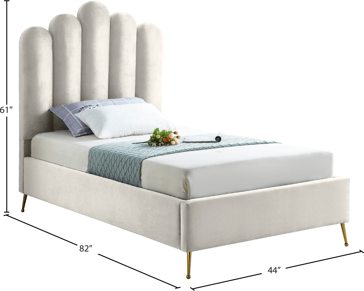 Lily Velvet Bed - Furniture Depot