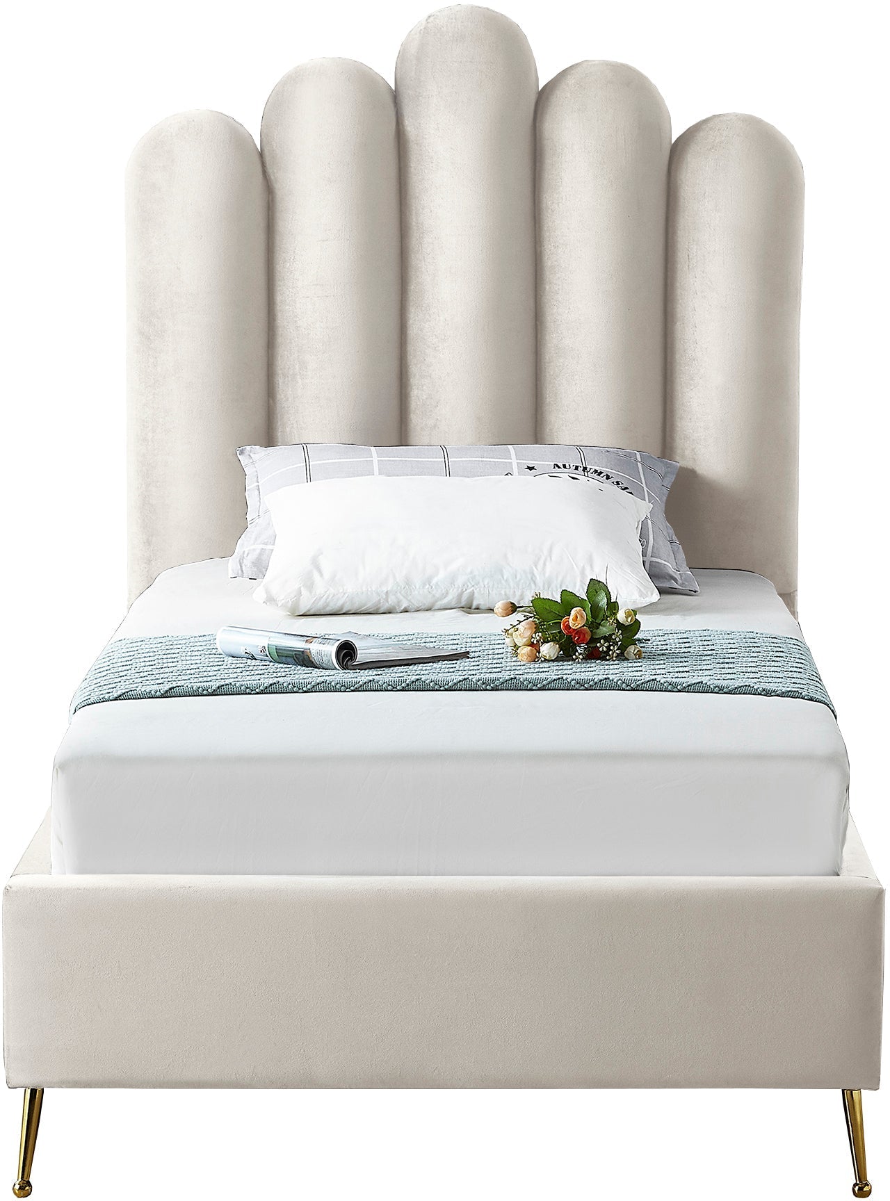 Lily Velvet Bed - Furniture Depot