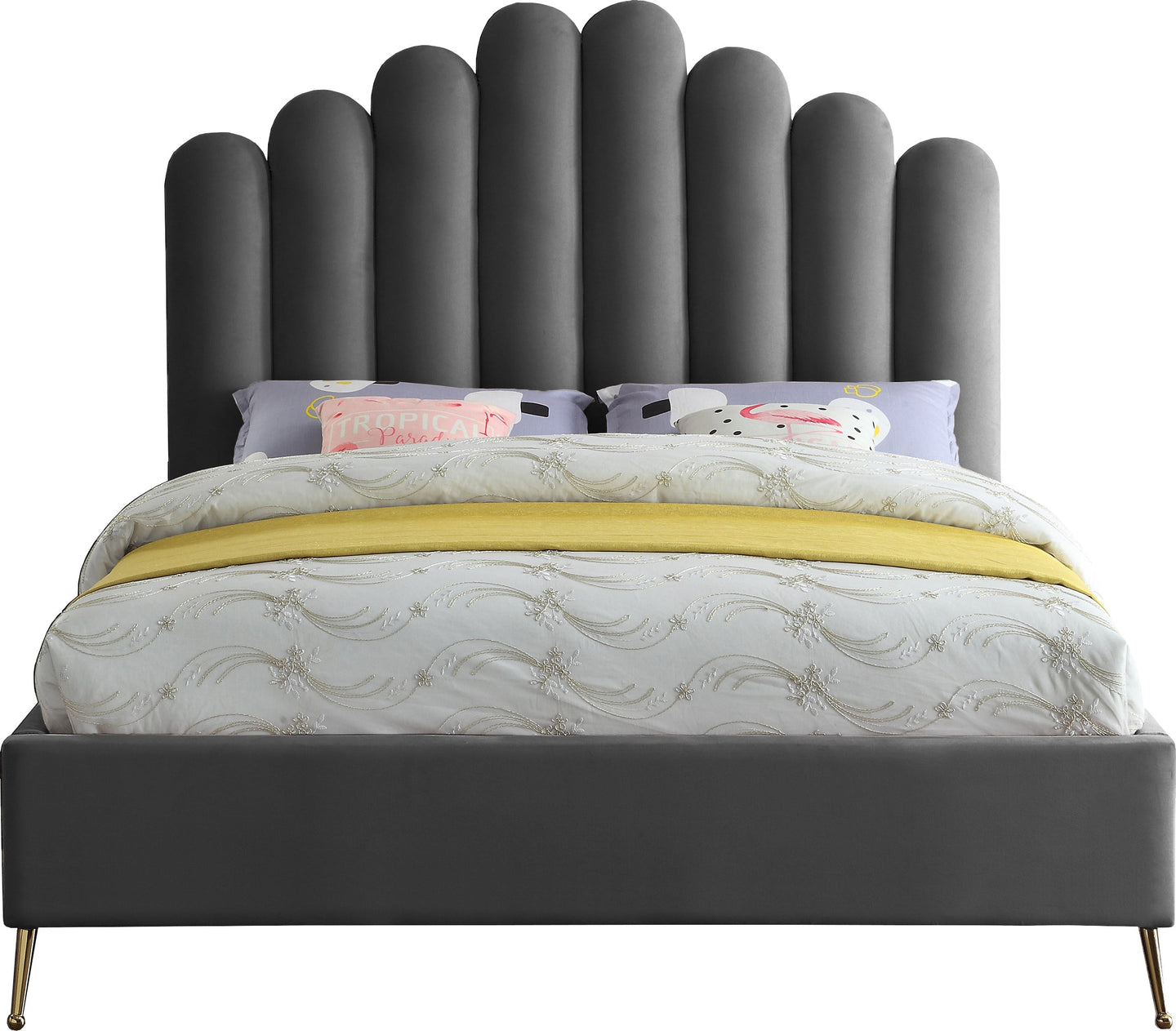 Lily Velvet Bed - Furniture Depot