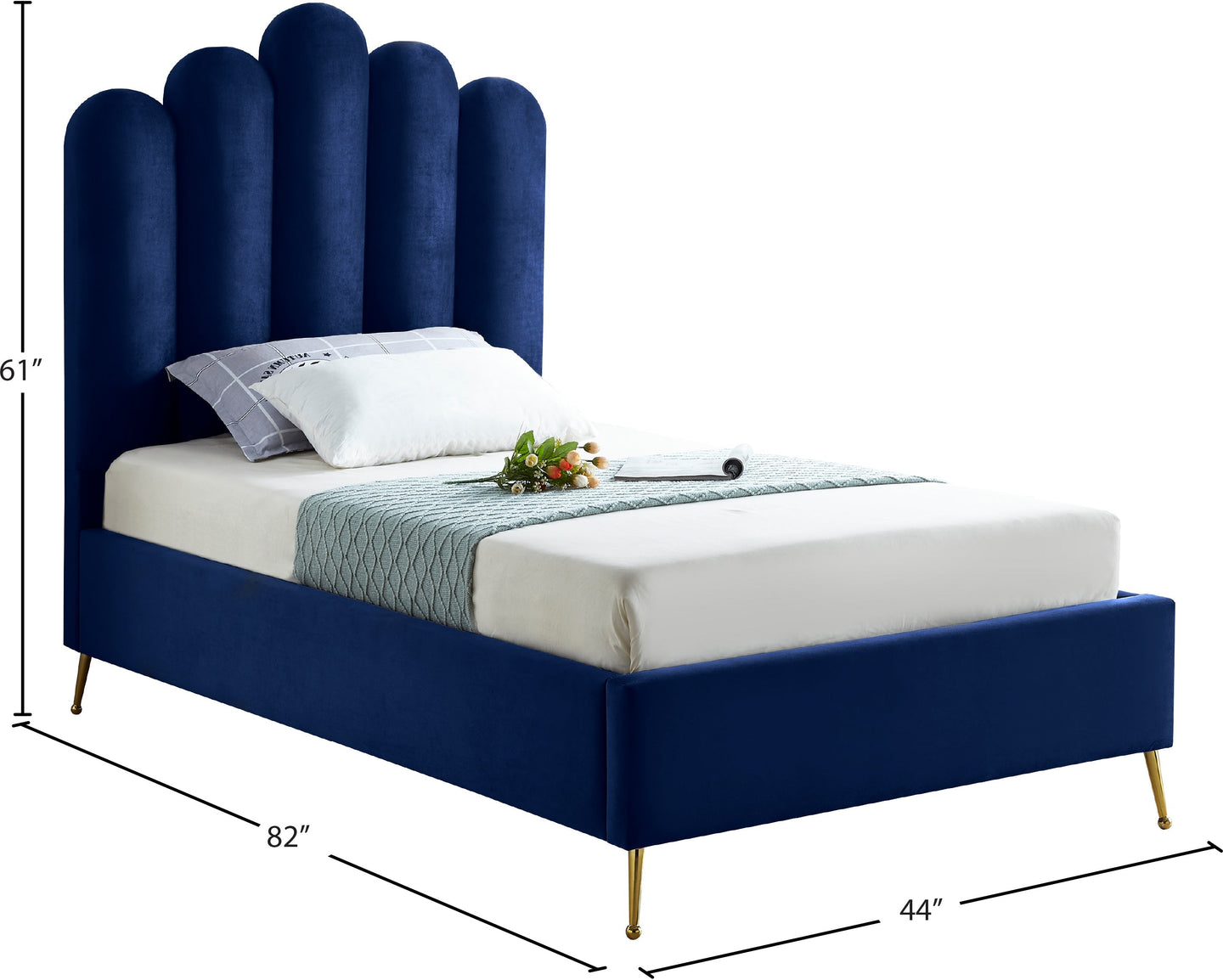 Lily Velvet Bed - Furniture Depot