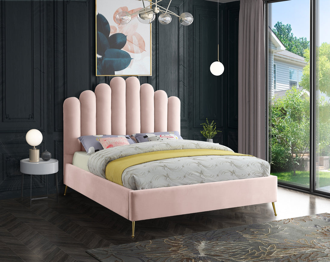 Lily Velvet Bed - Furniture Depot