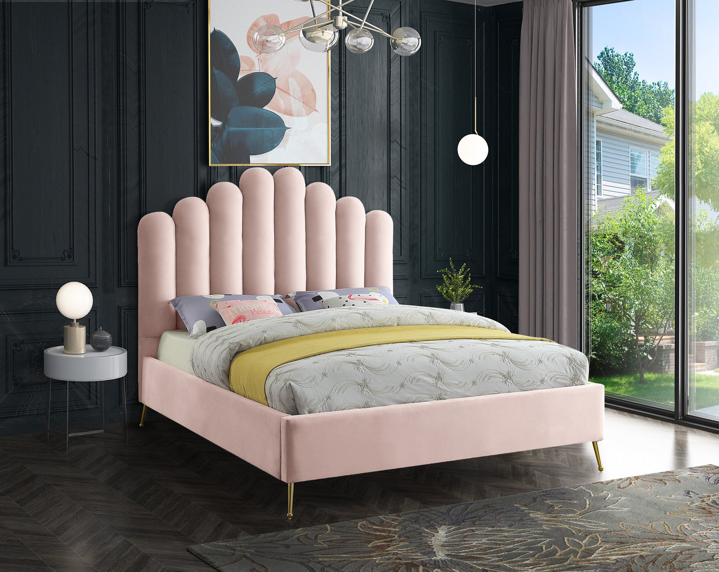 Lily Velvet Bed - Furniture Depot