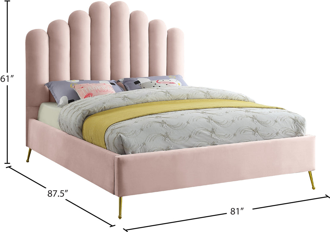 Lily Velvet Bed - Furniture Depot