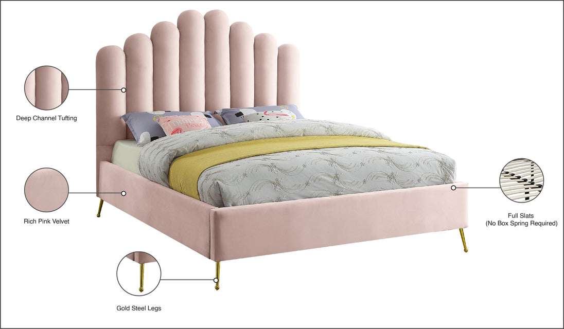 Lily Velvet Bed - Furniture Depot