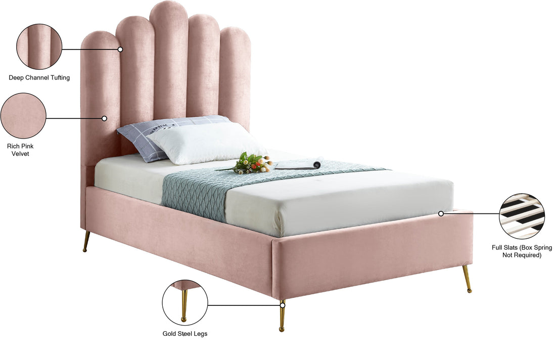 Lily Velvet Bed - Furniture Depot