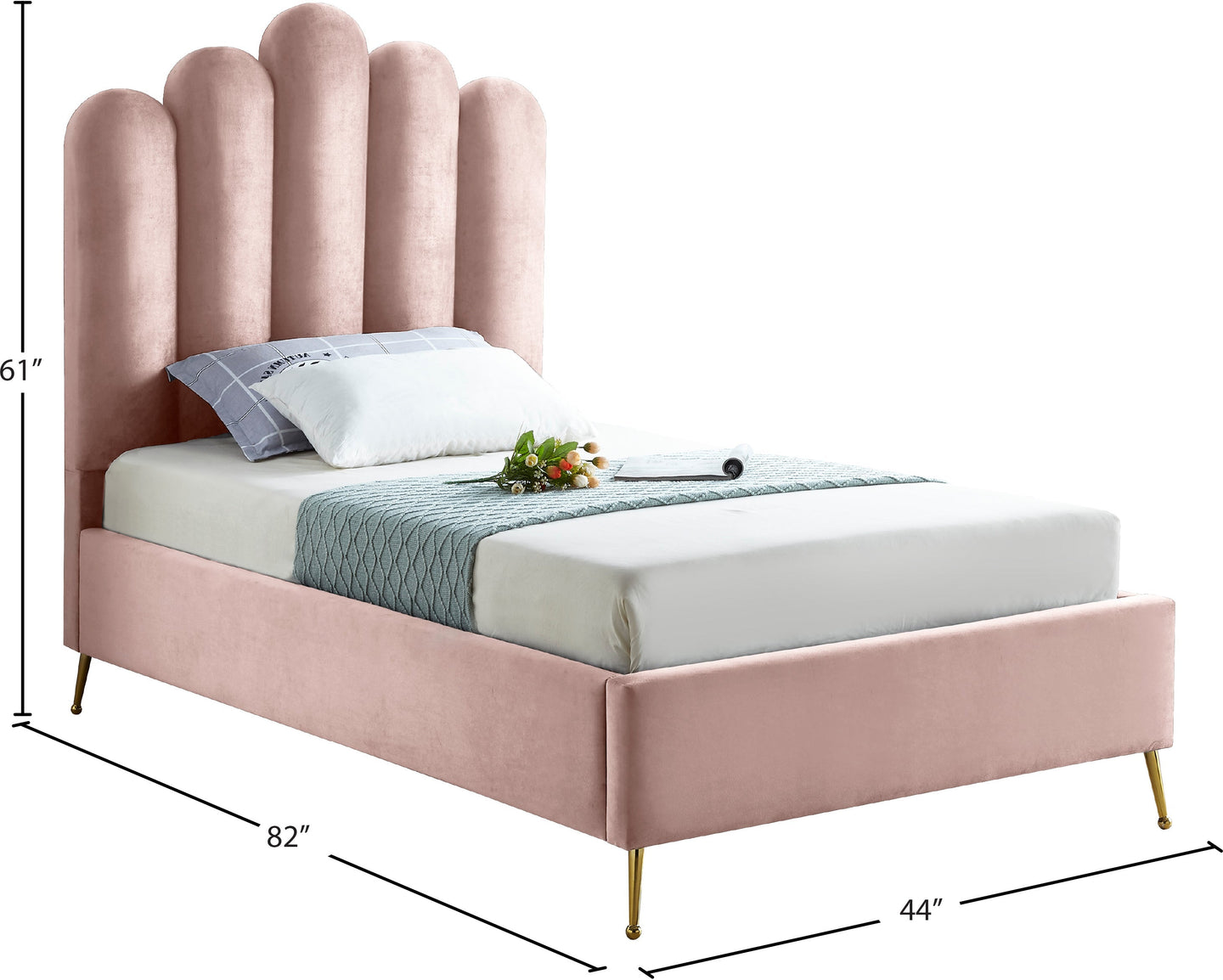 Lily Velvet Bed - Furniture Depot