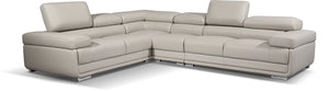 Hollywood Leather Sectional Light Grey - Furniture Depot