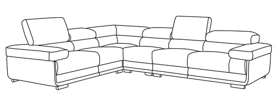 Hollywood Leather Sectional Light Grey - Furniture Depot