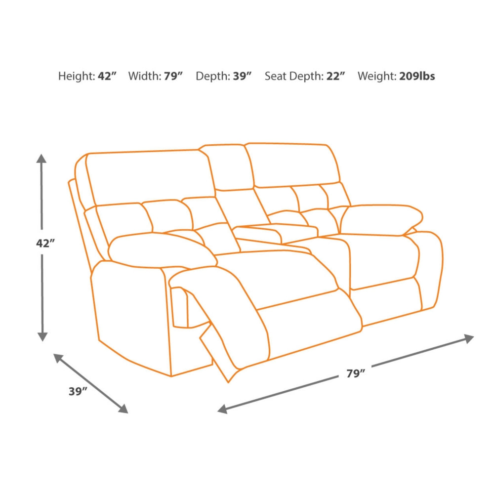 Acieona REC Sofa w/Drop Down Table & DBL Rec Loveseat w/Console & Corner Wedge - Furniture Depot