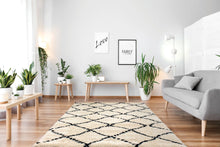 Load image into Gallery viewer, Maroq White Black Diamonds Soft Touch Rug - Furniture Depot