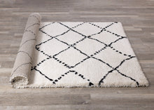 Load image into Gallery viewer, Maroq White Black Diamonds Soft Touch Rug - Furniture Depot