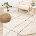 Maroq Cream Grey Uneven Trellis Rug - Furniture Depot