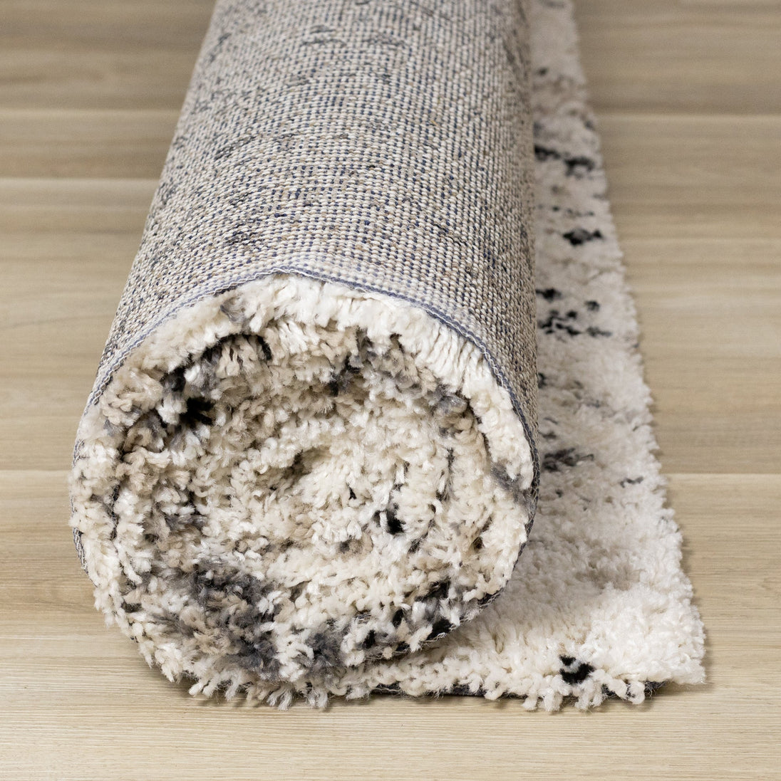 Maroq Cream Beige Grey Speckled Shag Rug - Furniture Depot