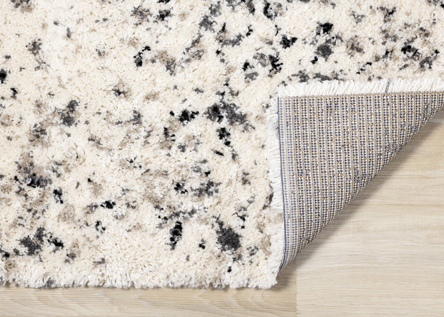 Maroq Cream Beige Grey Speckled Shag Rug - Furniture Depot