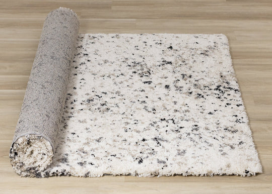 Maroq Cream Beige Grey Speckled Shag Rug - Furniture Depot