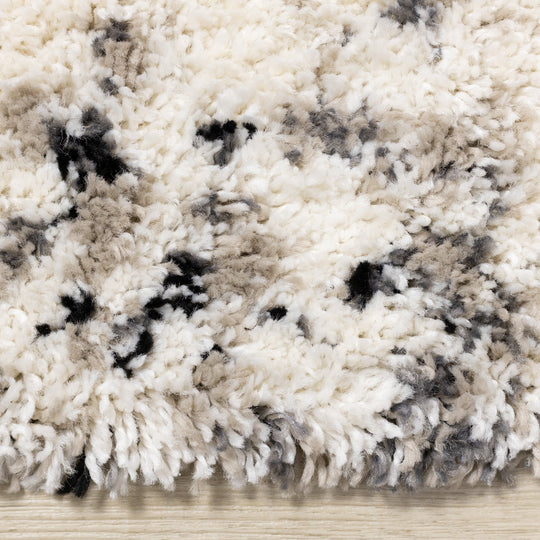 Maroq Cream Beige Grey Speckled Shag Rug - Furniture Depot