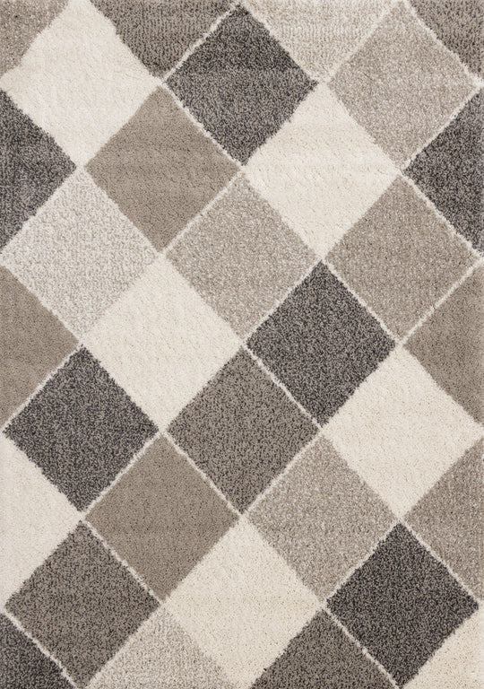 Maroq Cream Beige Diamonds Rug - Furniture Depot