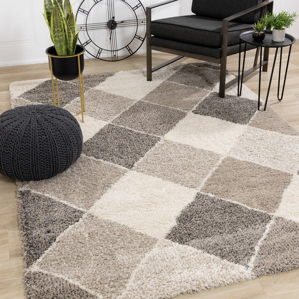 Maroq Cream Beige Diamonds Rug - Furniture Depot