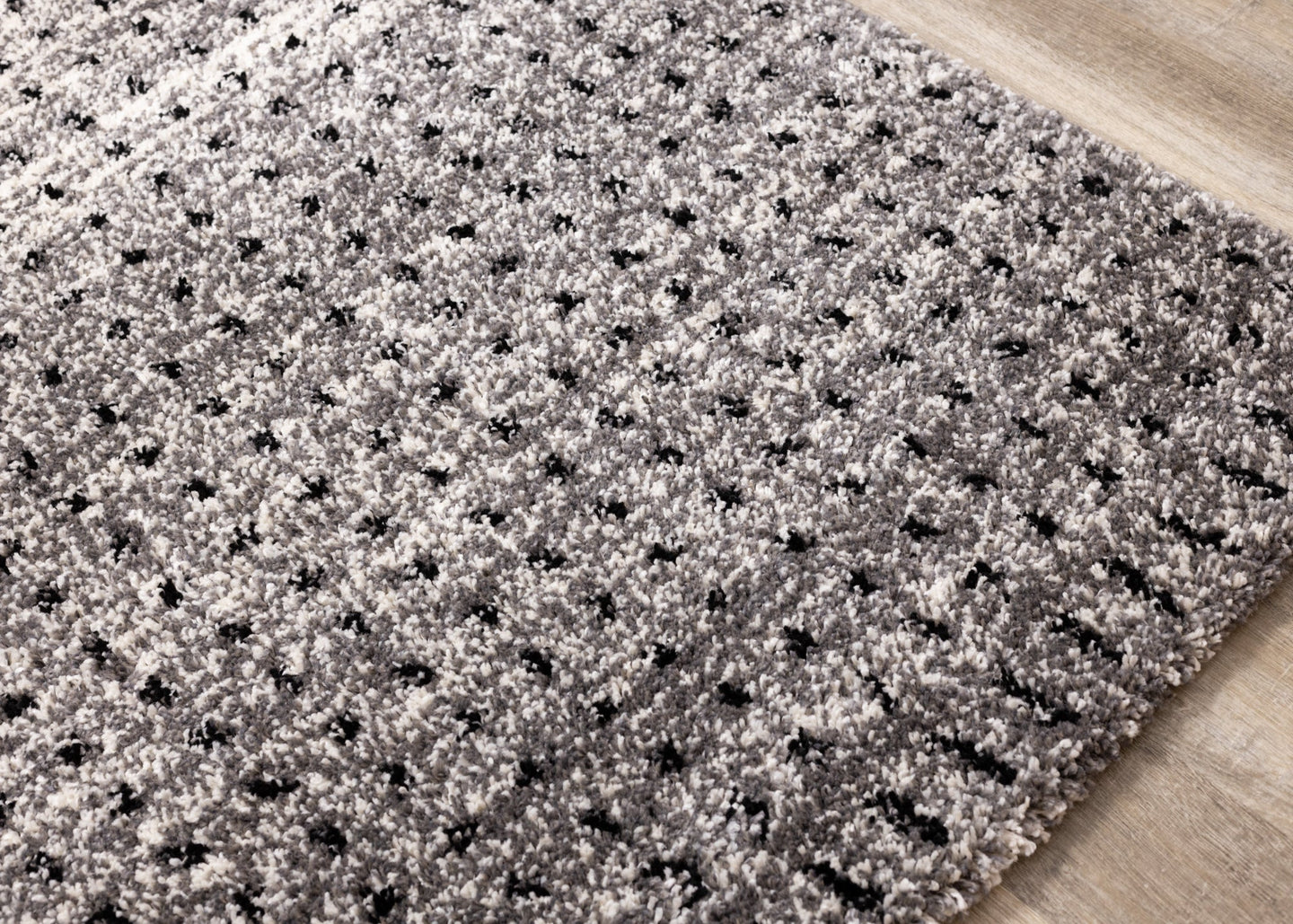 Maroq Grey White Black Distressed Dots Rug - Furniture Depot