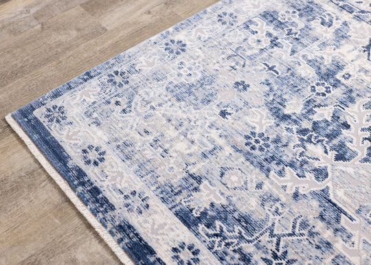 Monaco Blue Grey Cream Soft Elegant Rug - Furniture Depot