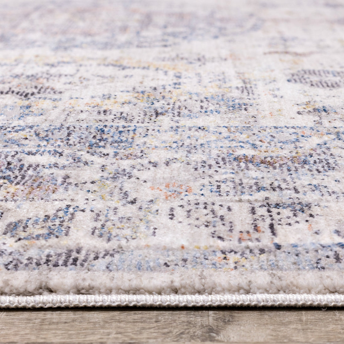 Monaco Cream Grey Blue Traditional Border Rug - Furniture Depot