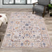 Monaco Cream Blue Orange Floral Traditional Rug - Furniture Depot