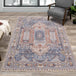 Monaco Grey Blue Orange Elaborate Border Rug - Furniture Depot