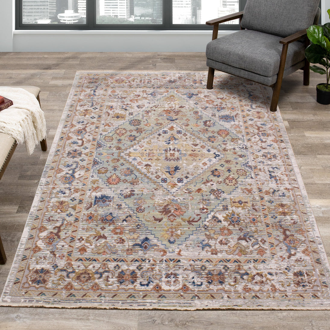 Monaco Diamond Traditional Rug - Furniture Depot