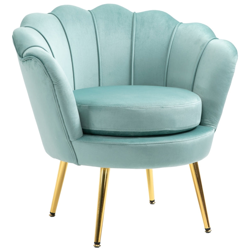 Alora Modern Velvet Accent Chair with Gold Metal Legs - Green - Furniture Depot (7629686931704)