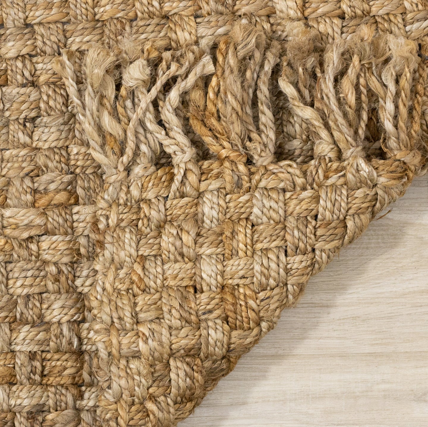 Naturals Jute Beige Basketweave Rug - Furniture Depot