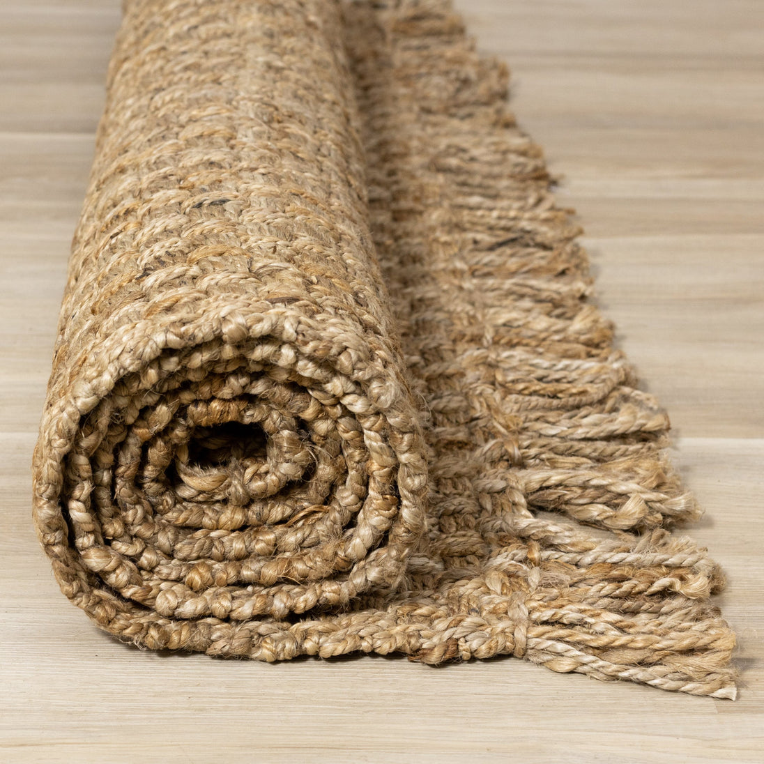 Naturals Jute Beige Basketweave Rug - Furniture Depot