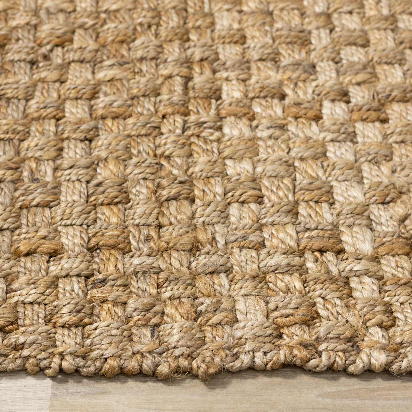 Naturals Jute Beige Basketweave Rug - Furniture Depot