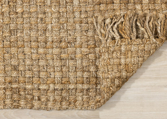 Naturals Jute Beige Basketweave Rug - Furniture Depot