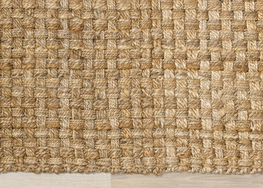 Naturals Jute Beige Basketweave Rug - Furniture Depot