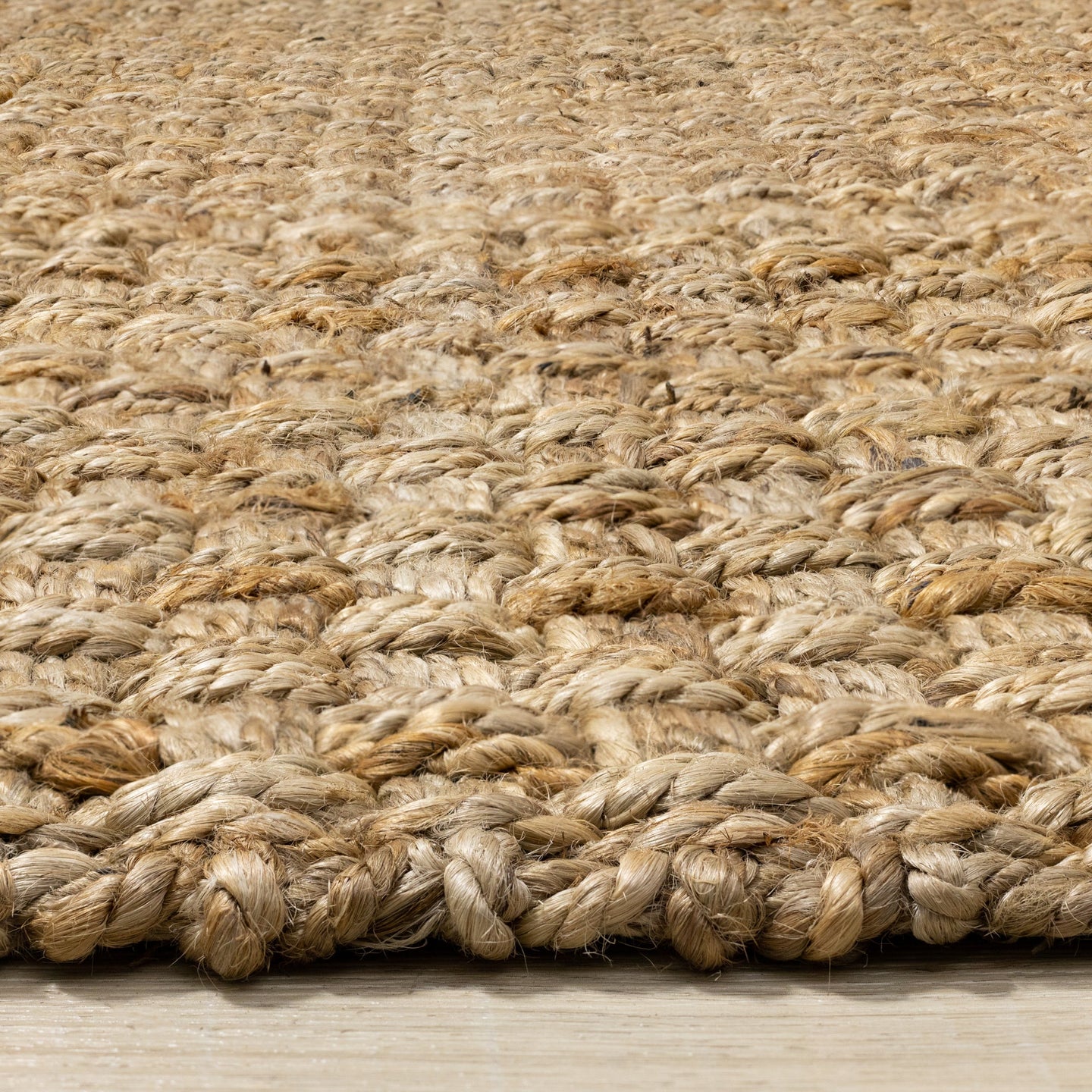 Naturals Jute Beige Basketweave Rug - Furniture Depot