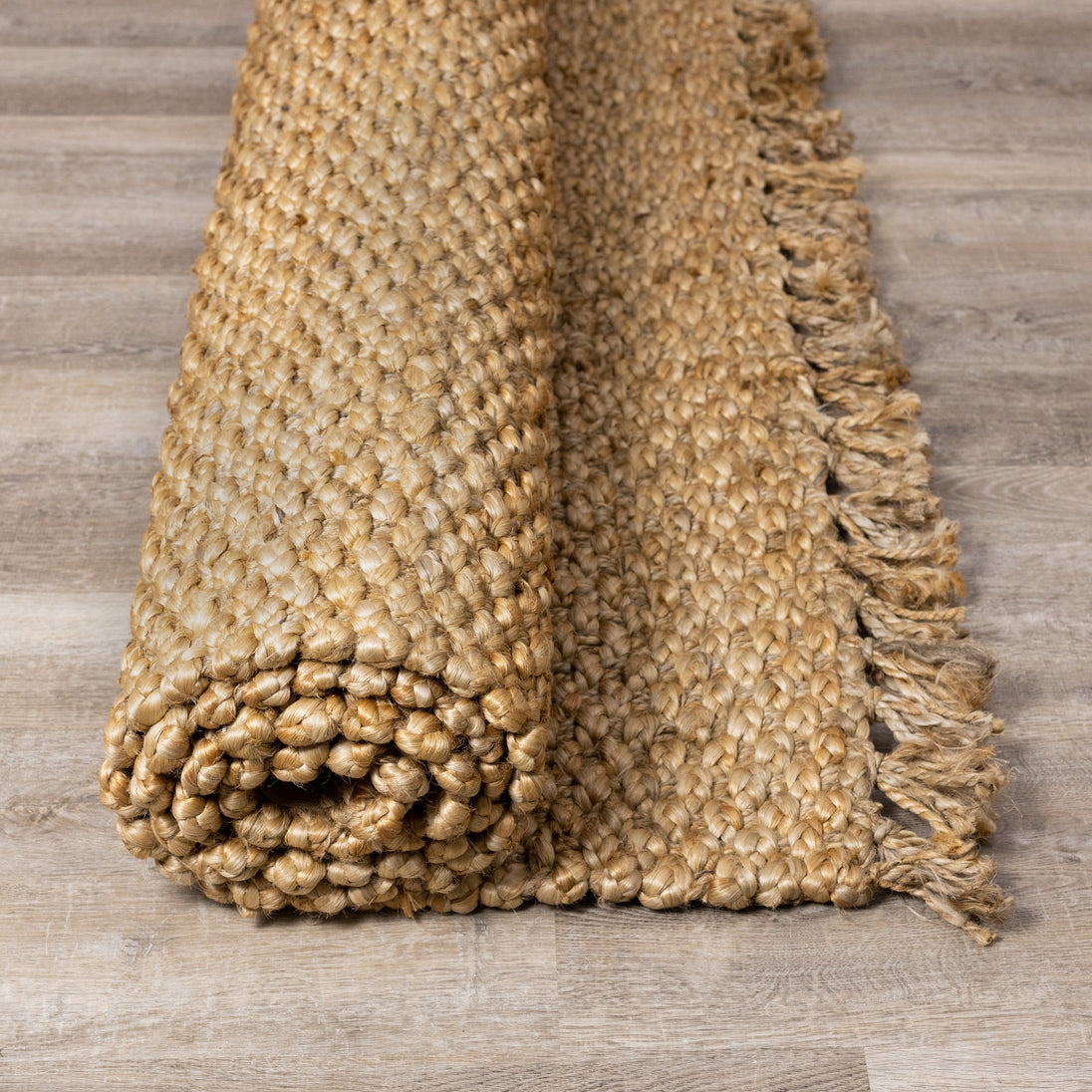 Naturals Beige Braided Jute Rug - Furniture Depot