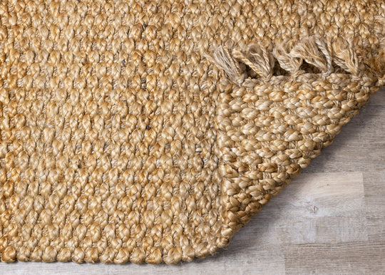 Naturals Beige Braided Jute Rug - Furniture Depot