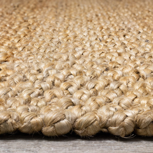 Naturals Beige Braided Jute Rug - Furniture Depot