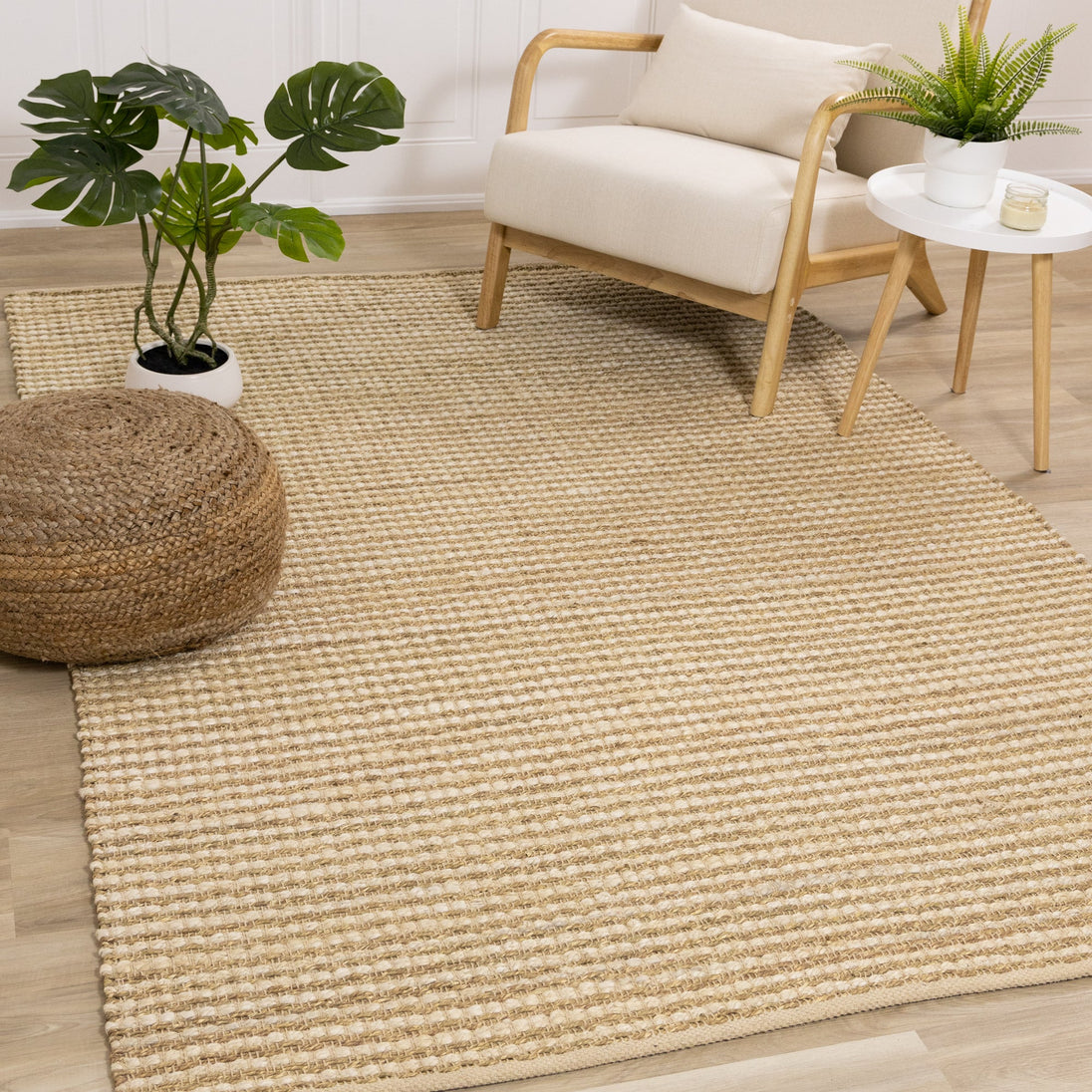 Naturals Beige Intricate Weave Rug - Furniture Depot