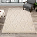 Novato Cream Diamond Shag Rug - Furniture Depot