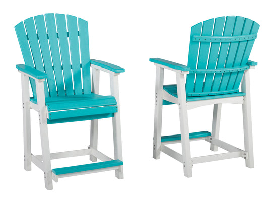 Eisely Outdoor Counter Height Bar Stool (Set of 2) - Furniture Depot