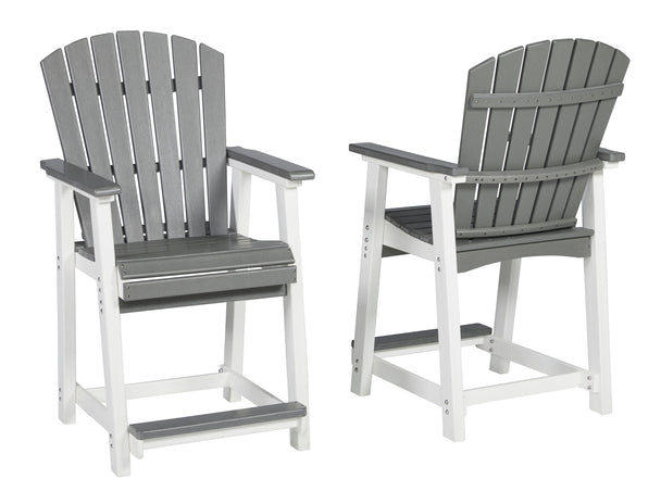 Transville Outdoor Counter Height Bar Stool (Set of 2) - Furniture Depot