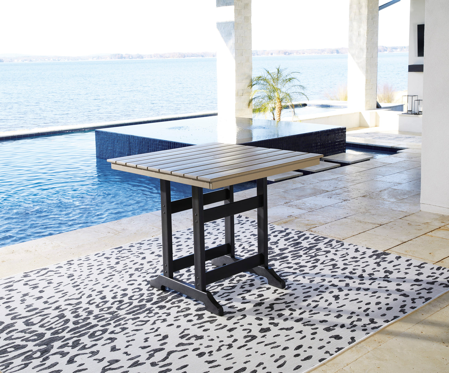 Fairen Trail Outdoor Counter Height Dining Table - Furniture Depot