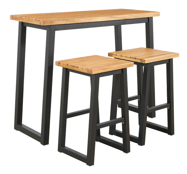 Town Wood Outdoor Counter Table Set (Set of 3) - Furniture Depot