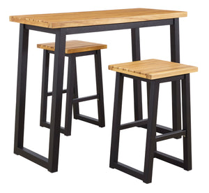Town Wood Outdoor Counter Table Set (Set of 3) - Furniture Depot
