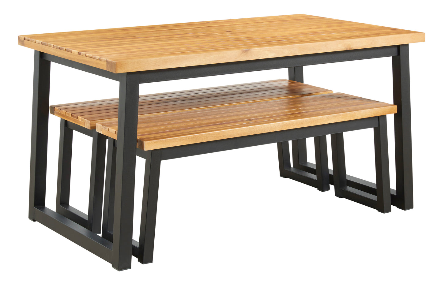 Town Wood Outdoor Dining Table Set (Set of 3) - Furniture Depot