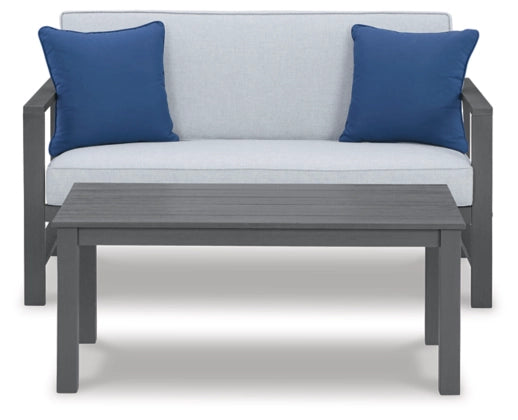 Fynnegan Outdoor Loveseat with Table (Set of 2) - Furniture Depot (7658864902392)
