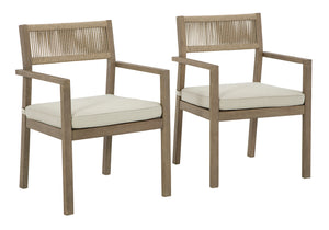 Aria Plains Arm Chair with Cushion (Set of 2) - Furniture Depot