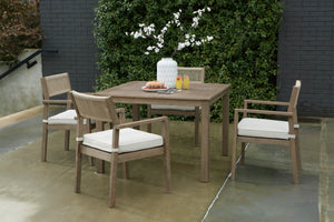 Aria Plains Outdoor Dining Table & Chair (5Pc Set) - Furniture Depot