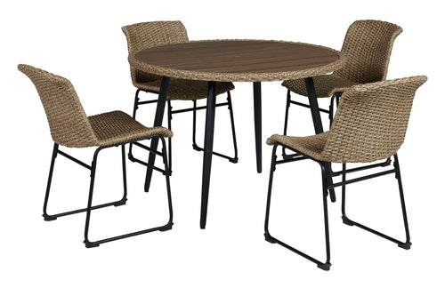 Amaris Outdoor Dining Table & Chair (5 Pc Set) - Furniture Depot (7655060177144)